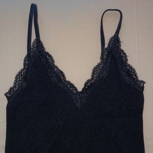 lacy black tank top